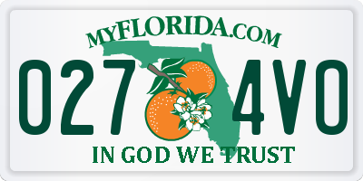 FL license plate 0274VO