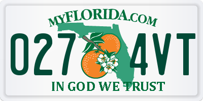 FL license plate 0274VT