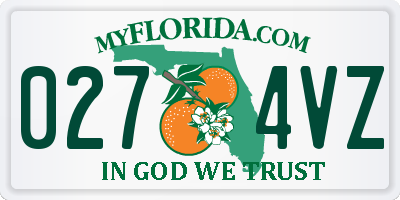 FL license plate 0274VZ