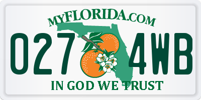 FL license plate 0274WB