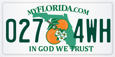 FL license plate 0274WH