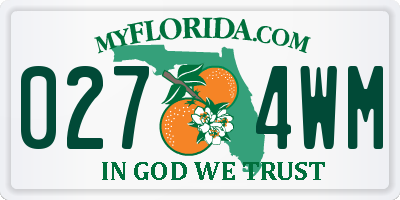 FL license plate 0274WM