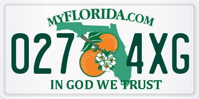 FL license plate 0274XG