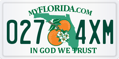 FL license plate 0274XM