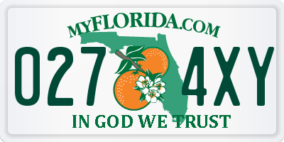 FL license plate 0274XY
