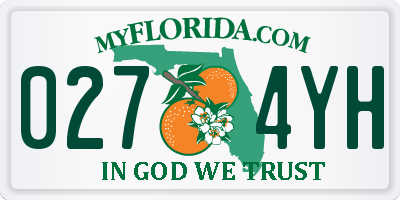 FL license plate 0274YH