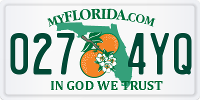 FL license plate 0274YQ