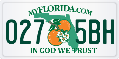 FL license plate 0275BH