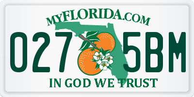 FL license plate 0275BM