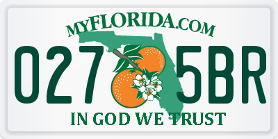 FL license plate 0275BR