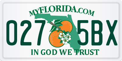 FL license plate 0275BX