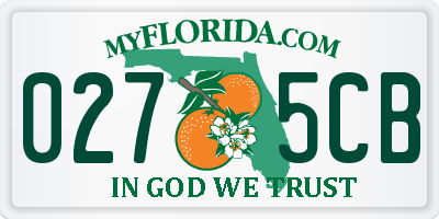FL license plate 0275CB