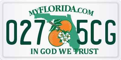 FL license plate 0275CG