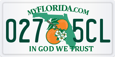 FL license plate 0275CL