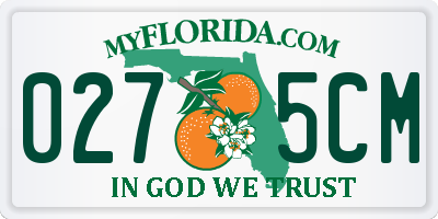 FL license plate 0275CM