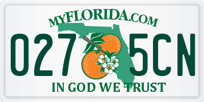 FL license plate 0275CN