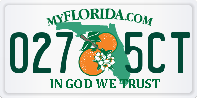 FL license plate 0275CT