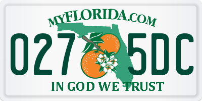 FL license plate 0275DC