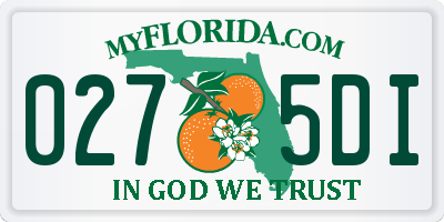 FL license plate 0275DI