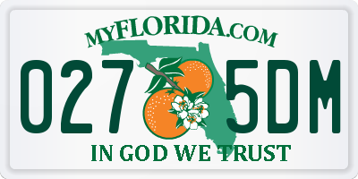 FL license plate 0275DM