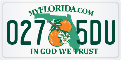 FL license plate 0275DU