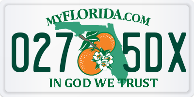 FL license plate 0275DX