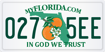 FL license plate 0275EE