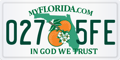 FL license plate 0275FE