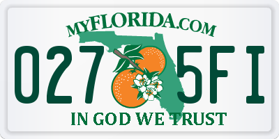 FL license plate 0275FI