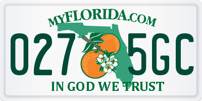FL license plate 0275GC