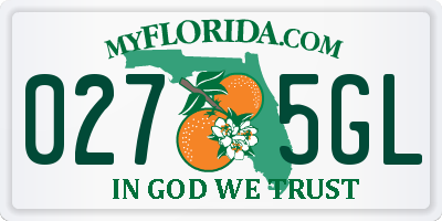 FL license plate 0275GL