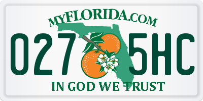 FL license plate 0275HC