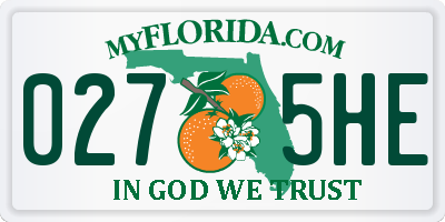 FL license plate 0275HE