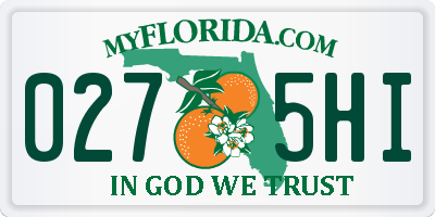 FL license plate 0275HI