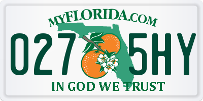 FL license plate 0275HY