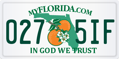FL license plate 0275IF