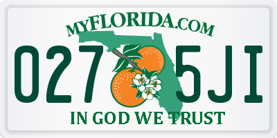 FL license plate 0275JI