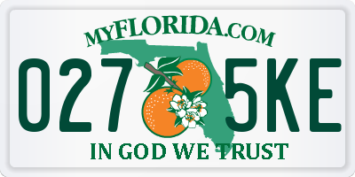 FL license plate 0275KE