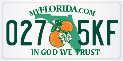 FL license plate 0275KF