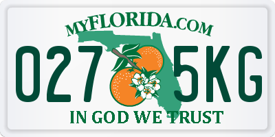 FL license plate 0275KG