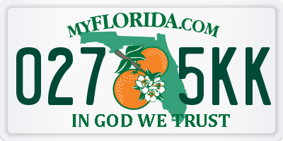 FL license plate 0275KK