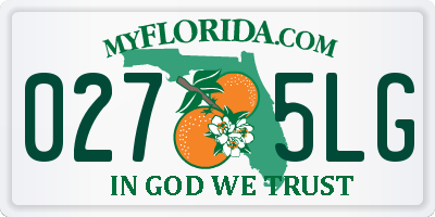 FL license plate 0275LG