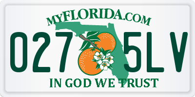FL license plate 0275LV