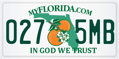 FL license plate 0275MB