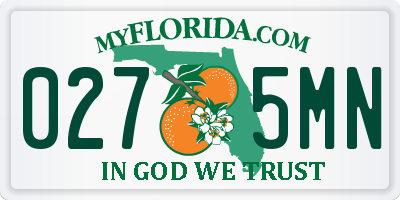 FL license plate 0275MN