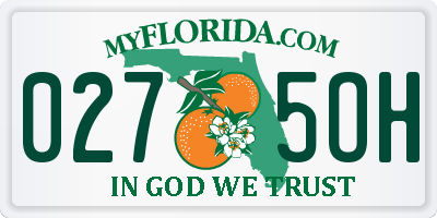 FL license plate 0275OH