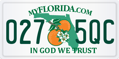 FL license plate 0275QC