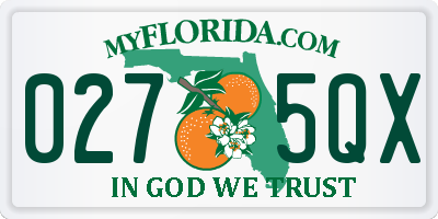 FL license plate 0275QX