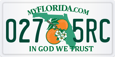 FL license plate 0275RC