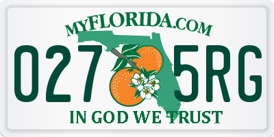 FL license plate 0275RG